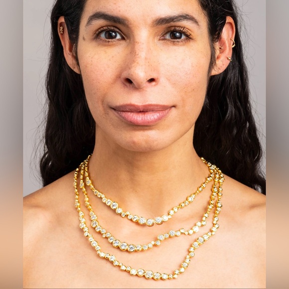 ALEXIS BITTAR • Asterales Gold Triple Layered Necklace - Picture 4 of 5